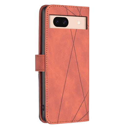 Google Pixel 8a Rhombus Texture Leather Phone Case with Magnetic Buckle and Card Holder