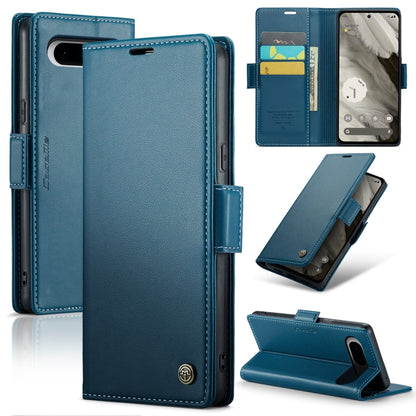 Google Pixel 8 Leather Case - RFID Anti-theft Litchi Texture with Butterfly Buckle, Card Slot & Stand