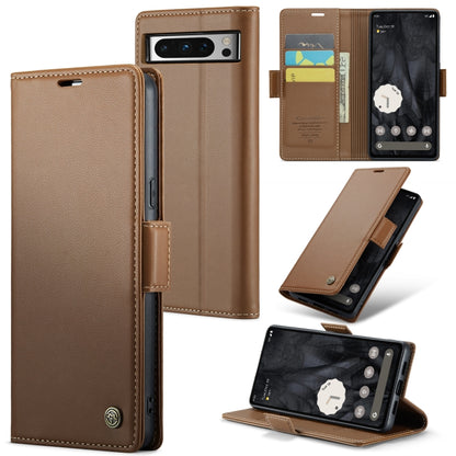 Google Pixel 8 Pro Leather Case - RFID Anti-theft Litchi Texture with Butterfly Buckle, Card Slot & Stand