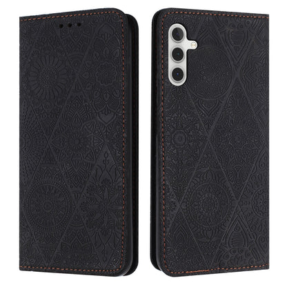 Samsung Galaxy A14 4G/5G Embossed Leather Case with Card Holder & Stand