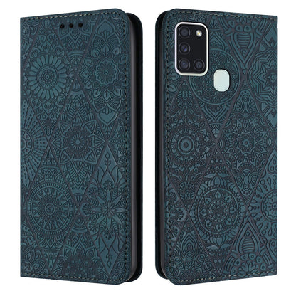 Samsung Galaxy A21s Embossed Leather Case with Card Holder & Stand