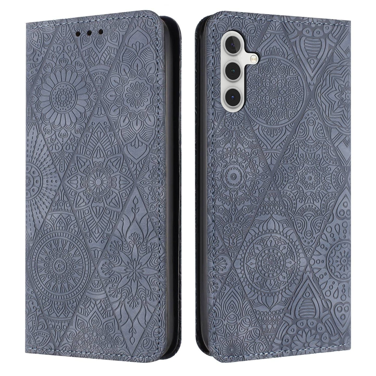 Samsung Galaxy A34 Embossed Leather Case with Card Holder & Stand