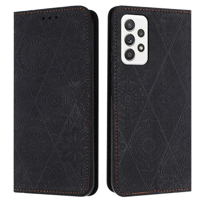 Samsung Galaxy A72 4G/5G Embossed Leather Case with Card Holder & Stand