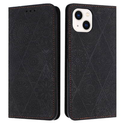 iPhone 14 Ethnic Embossed Adsorption Leather Phone Case