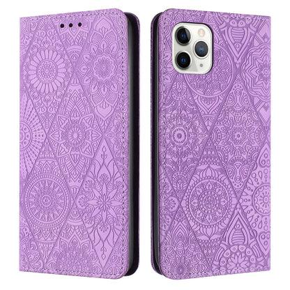 iPhone 12 / 12 Pro Ethnic Embossed Adsorption Leather Phone Case