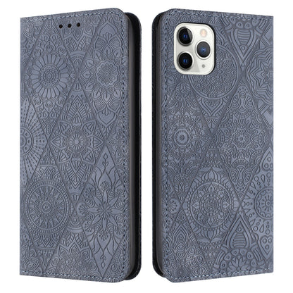 iPhone 12 / 12 Pro Ethnic Embossed Adsorption Leather Phone Case