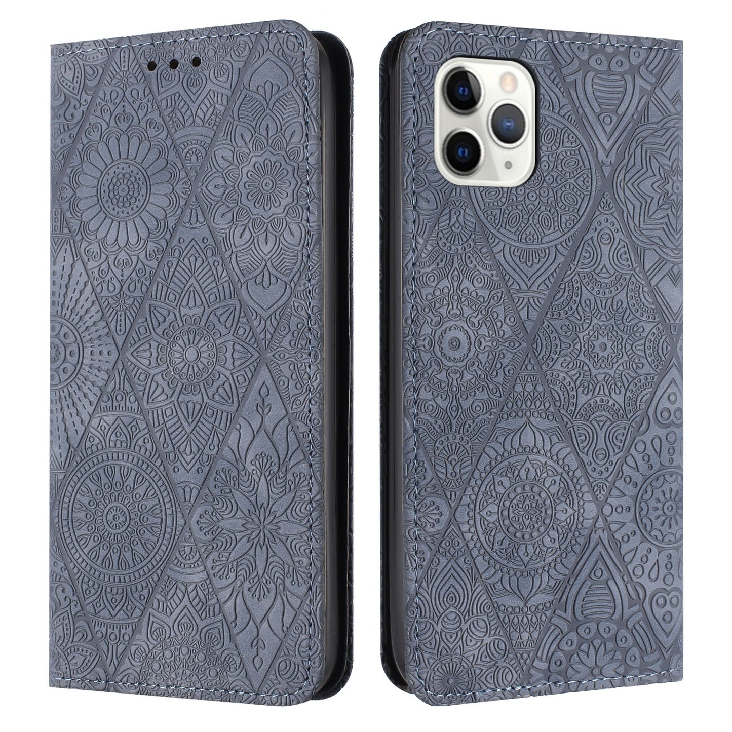 iPhone 11 Pro Max Ethnic Embossed Adsorption Leather Phone Case