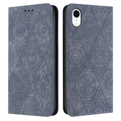 iPhone XR Ethnic Embossed Adsorption Leather Phone Case