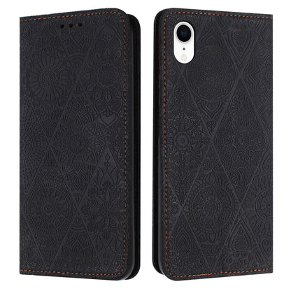 iPhone XR Ethnic Embossed Adsorption Leather Phone Case