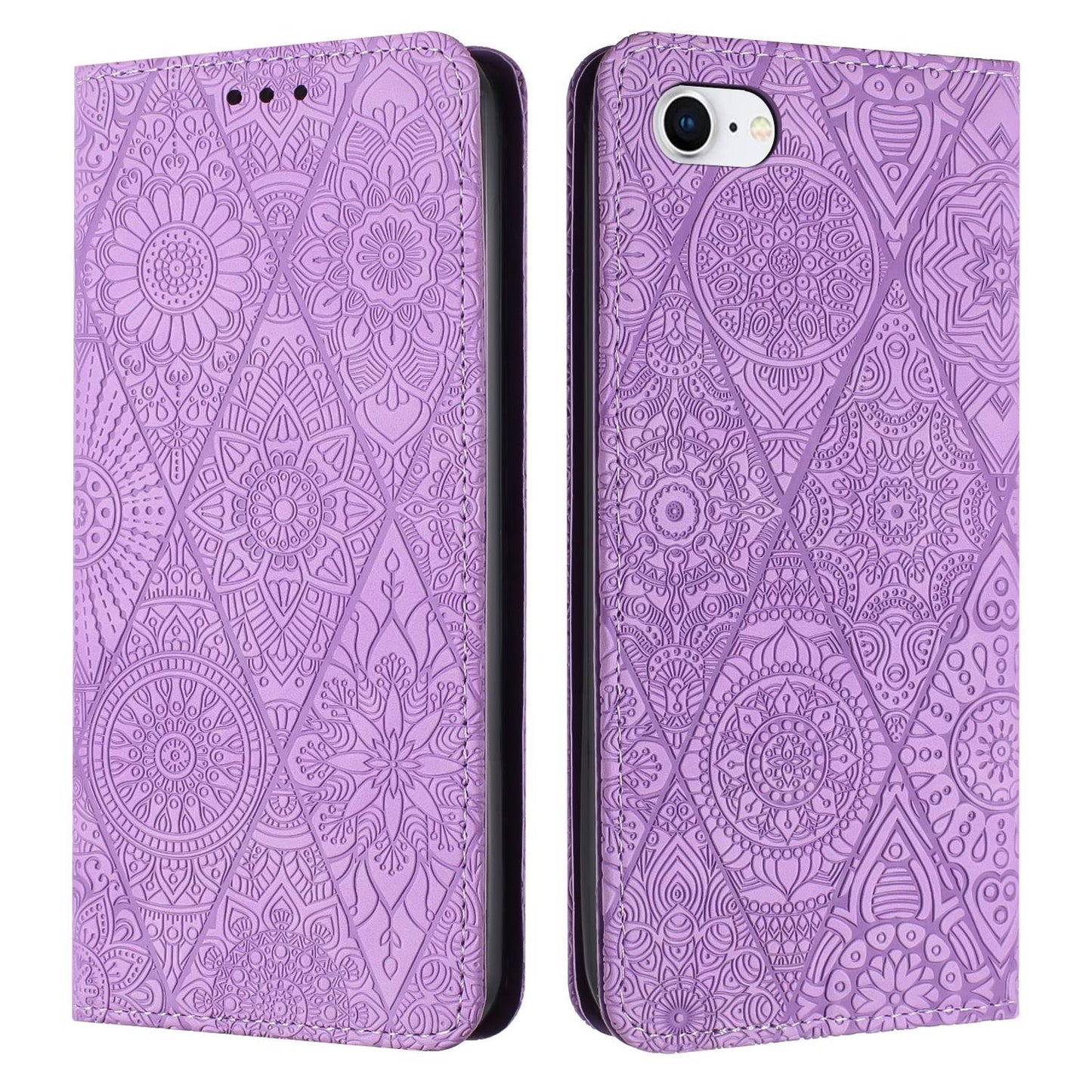 iPhone SE 2022 / 7 / 8 Ethnic Embossed Adsorption Leather Phone Case