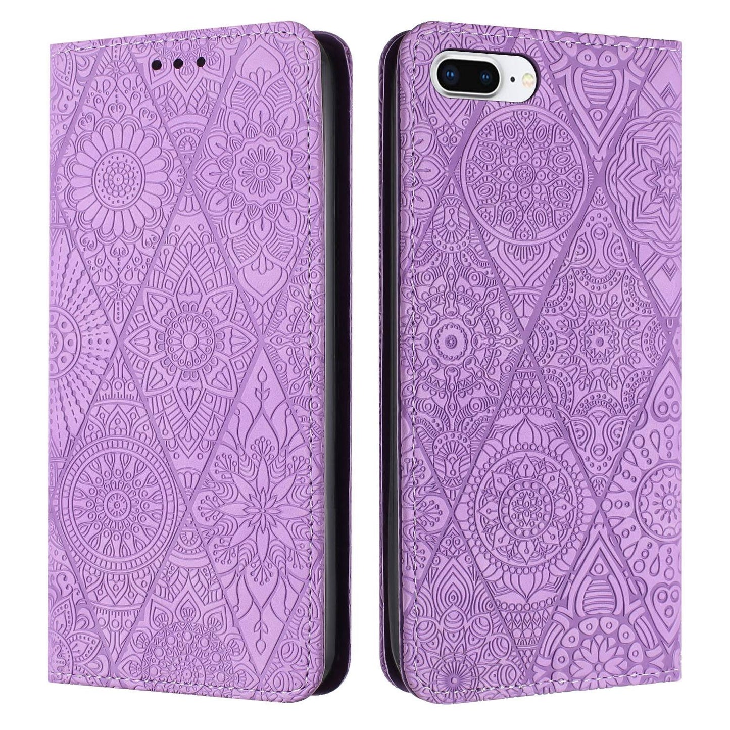 iPhone 7 Plus / 8 Plus Ethnic Embossed Adsorption Leather Phone Case