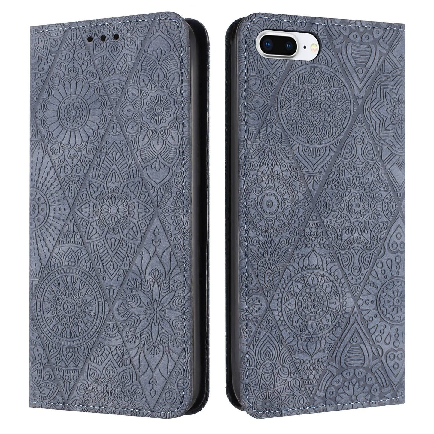 iPhone 7 Plus / 8 Plus Ethnic Embossed Adsorption Leather Phone Case