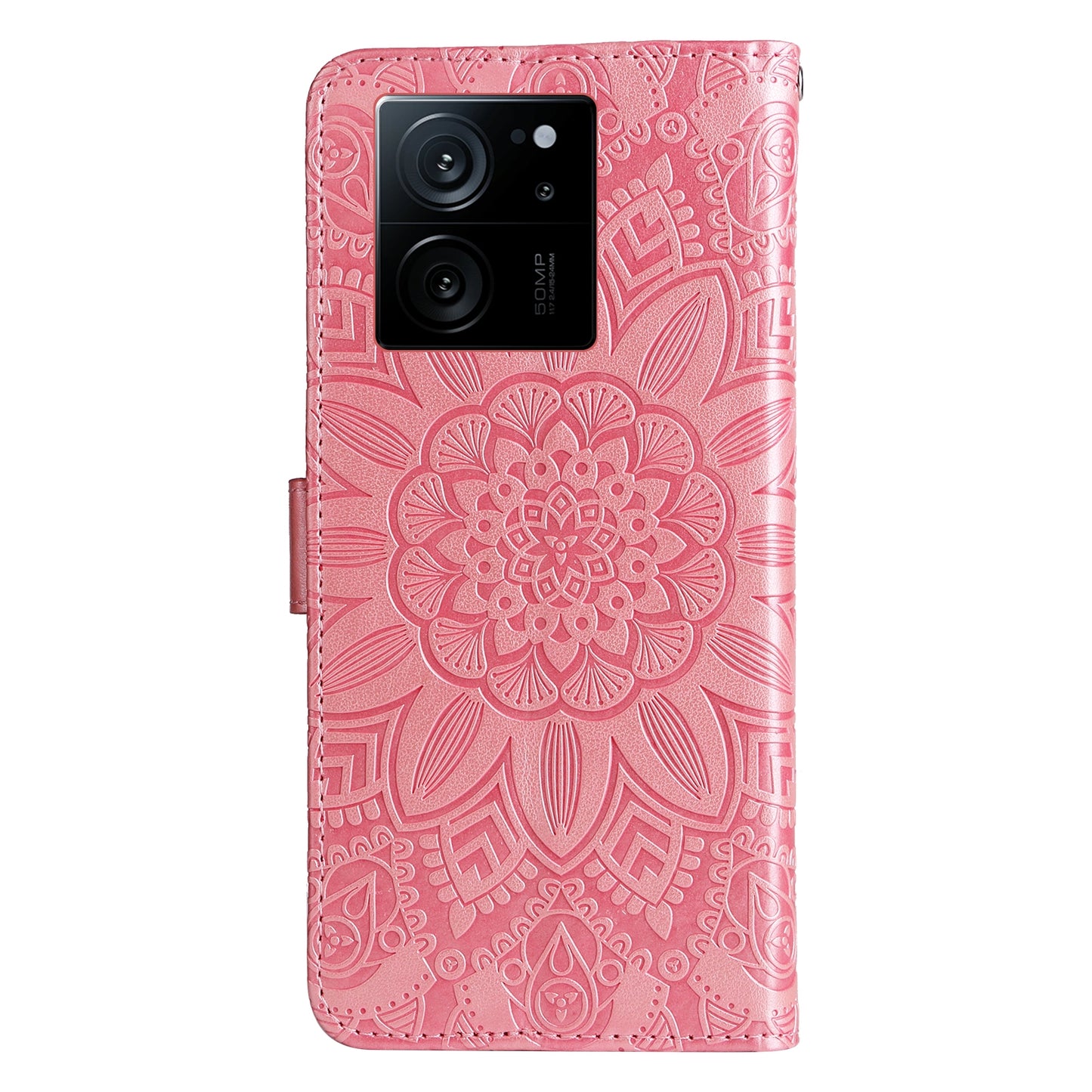 Xiaomi Redmi K60 Ultra Sunflower Embossed Leather Wallet Phone Case with Kickstand and Card Holder