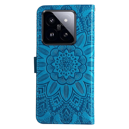 Xiaomi 14 Pro Sunflower Embossed Leather Wallet Phone Case with Kickstand and Card Holder