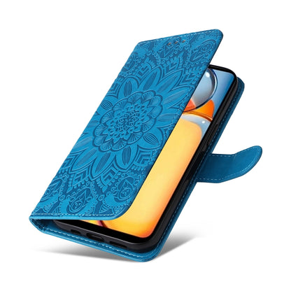 Xiaomi Redmi 13C 4G Sunflower Embossed Leather Wallet Phone Case with Kickstand and Card Holder