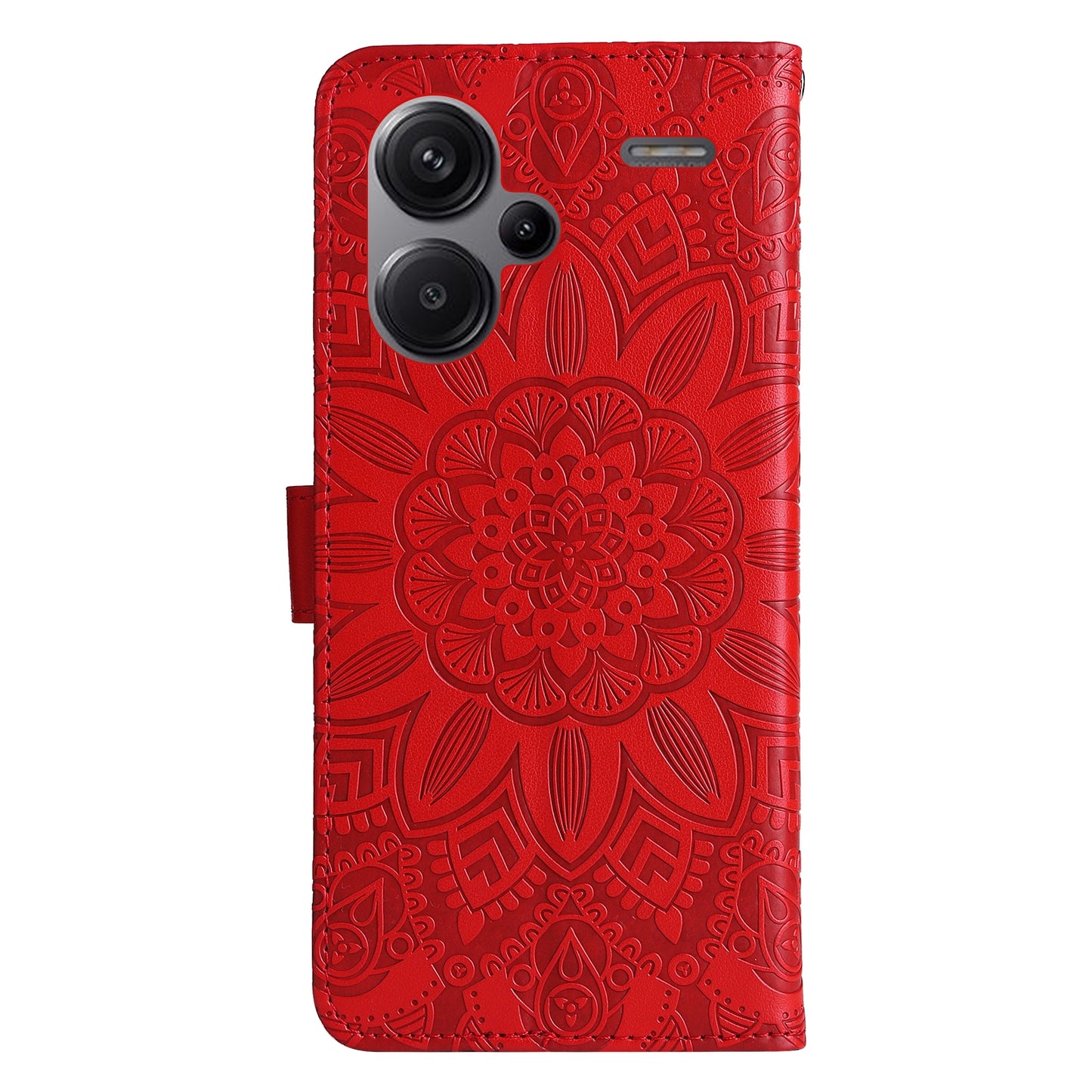 Xiaomi Redmi Note13 Pro+ 5G Global Sunflower Embossed Leather Wallet Phone Case with Kickstand and Card Holder