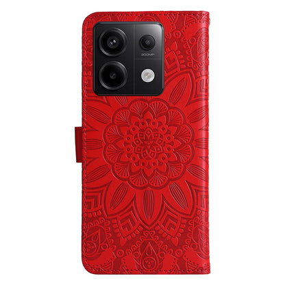 Xiaomi Redmi Note13 Pro 5G Global Sunflower Embossed Leather Wallet Phone Case with Kickstand and Card Holder