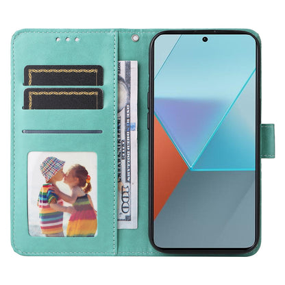 Xiaomi Redmi Note13 Pro 5G Global Sunflower Embossed Leather Wallet Phone Case with Kickstand and Card Holder