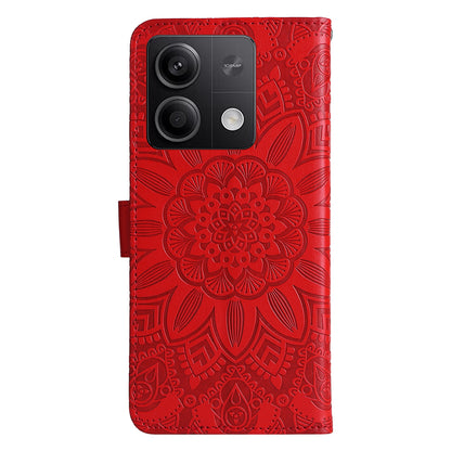 Xiaomi Redmi Note13 5G Global Sunflower Embossed Leather Wallet Phone Case with Kickstand and Card Holder