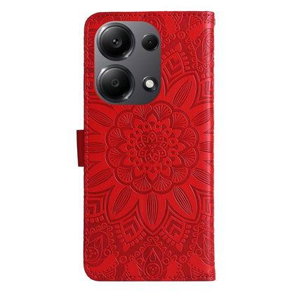 Xiaomi Redmi Note 13 Pro 4G Global Sunflower Embossed Leather Wallet Phone Case with Kickstand and Card Holder