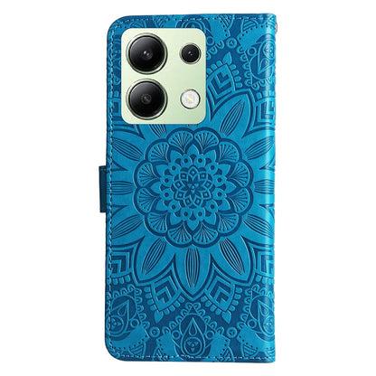 Xiaomi Redmi Note13 4G Sunflower Embossed Leather Wallet Phone Case with Kickstand and Card Holder