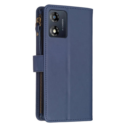 Motorola Moto E13 4G Leather Flip Phone Case with Zipper Wallet and 9 Card Slots, Durable PU + TPU Material