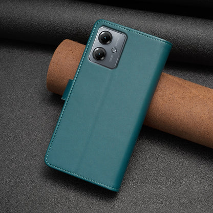 Motorola Moto G14 4G Leather Flip Phone Case with Zipper Wallet and 9 Card Slots, Durable PU + TPU Material