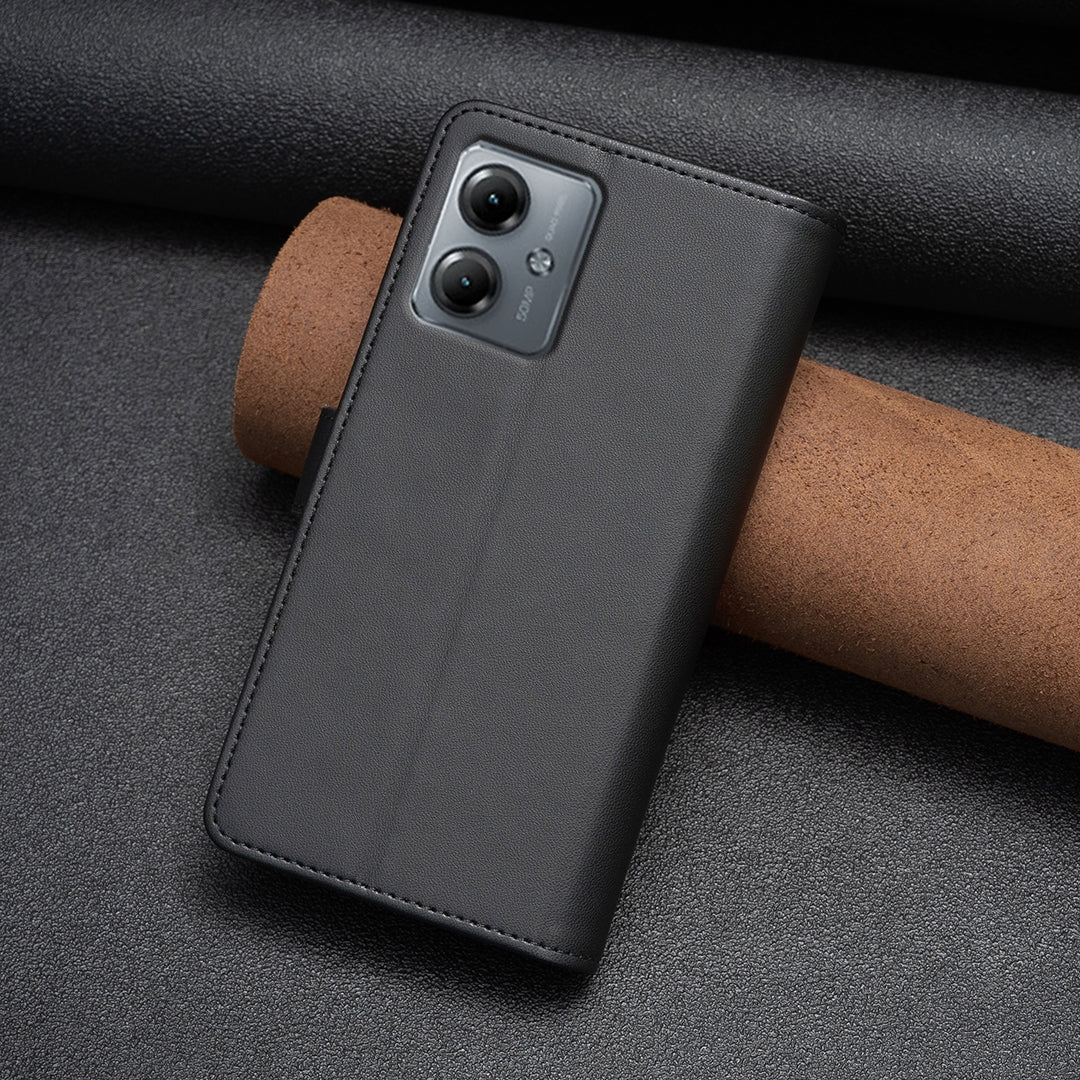 Motorola Moto G14 4G Leather Flip Phone Case with Zipper Wallet and 9 Card Slots, Durable PU + TPU Material