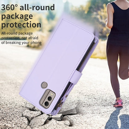 Nokia C22 Leather Flip Phone Case with Zipper Wallet and 9 Card Slots, Durable PU + TPU Material