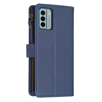 Nokia G22 Leather Flip Phone Case with Zipper Wallet and 9 Card Slots, Durable PU + TPU Material