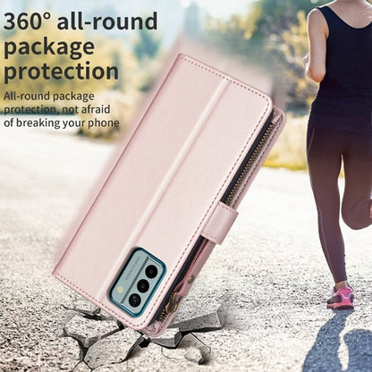 Nokia G22 Leather Flip Phone Case with Zipper Wallet and 9 Card Slots, Durable PU + TPU Material