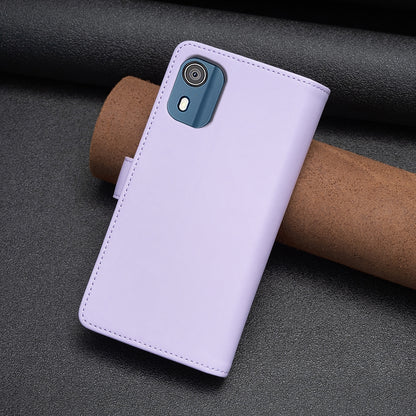 Nokia C02 Leather Flip Phone Case with Zipper Wallet and 9 Card Slots, Durable PU + TPU Material