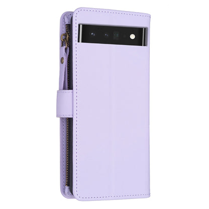 Google Pixel 7 Pro Leather Flip Phone Case with Zipper Wallet and 9 Card Slots, Durable PU + TPU Material