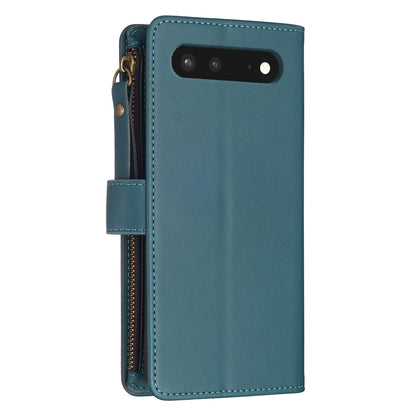 Google Pixel 7 Leather Flip Phone Case with Zipper Wallet and 9 Card Slots, Durable PU + TPU Material