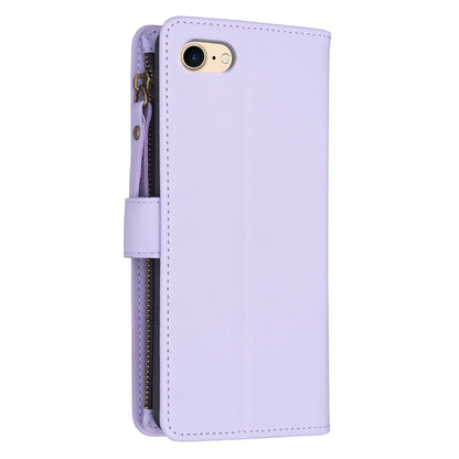 iPhone 8 Leather Flip Phone Case with Zipper Wallet and 9 Card Slots, Durable PU + TPU Material