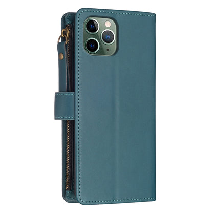 iPhone 11 Pro Max Leather Flip Phone Case with Zipper Wallet and 9 Card Slots, Durable PU + TPU Material