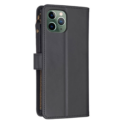 iPhone 11 Pro Max Leather Flip Phone Case with Zipper Wallet and 9 Card Slots, Durable PU + TPU Material