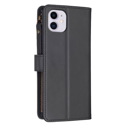 iPhone 11 Leather Flip Phone Case with Zipper Wallet and 9 Card Slots, Durable PU + TPU Material