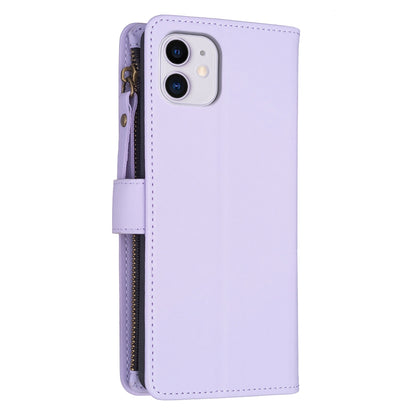 iPhone 11 Leather Flip Phone Case with Zipper Wallet and 9 Card Slots, Durable PU + TPU Material