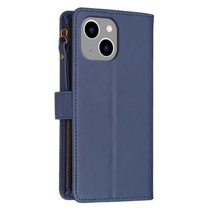 iPhone 13 Leather Flip Phone Case with Zipper Wallet and 9 Card Slots, Durable PU + TPU Material