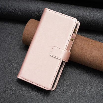 iPhone 16 Plus Leather Flip Phone Case with Zipper Wallet and 9 Card Slots, Durable PU + TPU Material