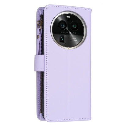 OPPO Find X6 Pro Leather Flip Phone Case with Zipper Wallet and 9 Card Slots, Durable PU + TPU Material