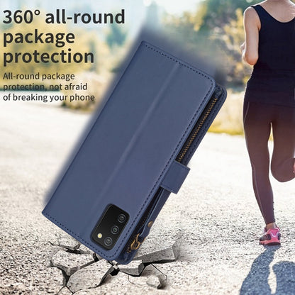Samsung Galaxy A03s Leather Flip Phone Case with Zipper Wallet and 9 Card Slots, Durable PU + TPU Material