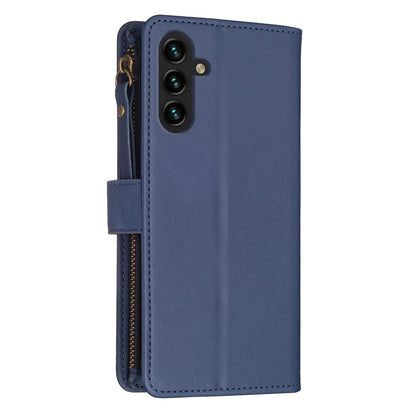 Samsung Galaxy A13 Leather Flip Phone Case with Zipper Wallet and 9 Card Slots, Durable PU + TPU Material