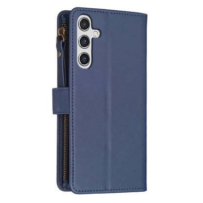 Samsung Galaxy A14 Leather Flip Phone Case with Zipper Wallet and 9 Card Slots, Durable PU + TPU Material