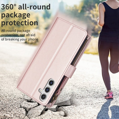 Samsung Galaxy A14 Leather Flip Phone Case with Zipper Wallet and 9 Card Slots, Durable PU + TPU Material