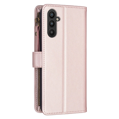 Samsung Galaxy A24 4G Leather Flip Phone Case with Zipper Wallet and 9 Card Slots, Durable PU + TPU Material
