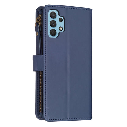 Samsung Galaxy A32 4G Leather Flip Phone Case with Zipper Wallet and 9 Card Slots, Durable PU + TPU Material