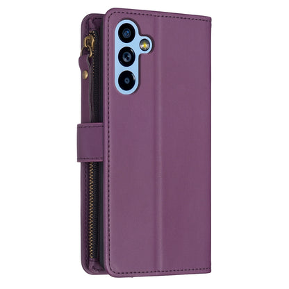 Samsung Galaxy A54 5G Leather Flip Phone Case with Zipper Wallet and 9 Card Slots, Durable PU + TPU Material