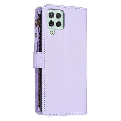 Samsung Galaxy A22 4G Leather Flip Phone Case with Zipper Wallet and 9 Card Slots, Durable PU + TPU Material